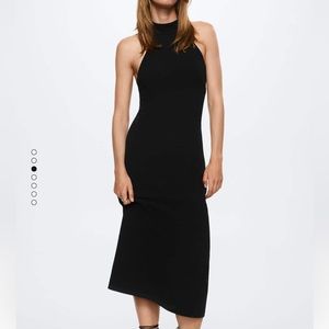 Mango Cut Out Back Midi Dress
